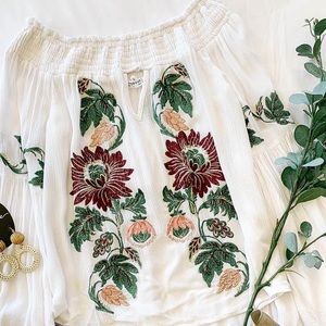 White Embroidered Top